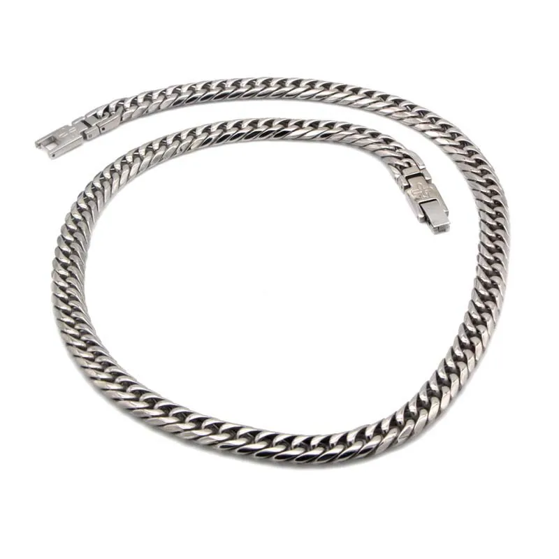 

Pure Titanium Denim Chain Fashion Neutral Necklace be antiallergic Pure Titanium Necklace Hip Hop Trend Cuban Necklace 50/55cm