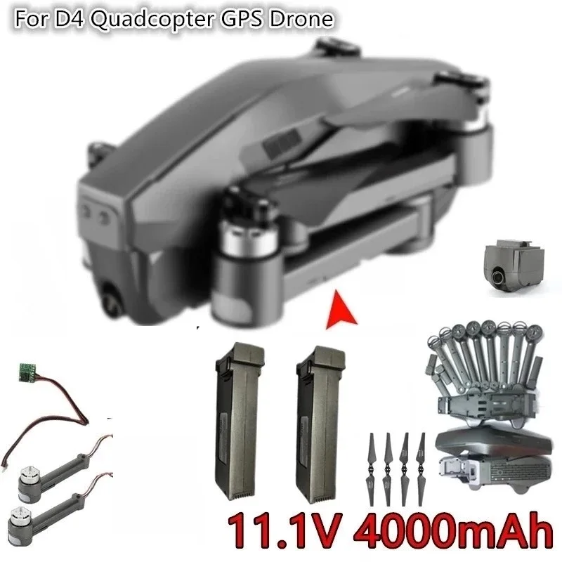 D4 Drone Original Spare Parts 11.1V 4000mAh Lithium Battery ProPeller