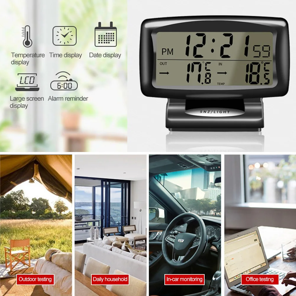 orologio digitale 3 in 1 Display a LED 12V termometro digitale temperatura