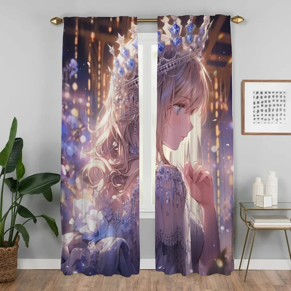 My Princess Blackout Curtain for Room 2 Panel Home Interior Curtains Halloween Decoration Shades Partition Tulle for Bedroom 3