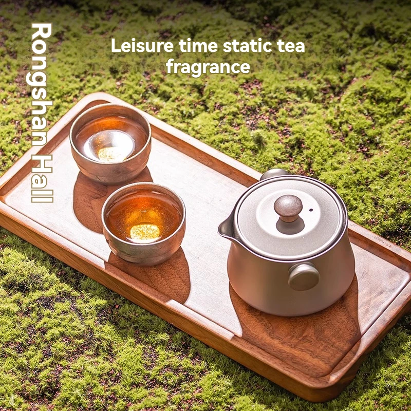 Rongshantang pure titanium travel tea set portable quick cup one pot one cup teapot travel tea outdoor set