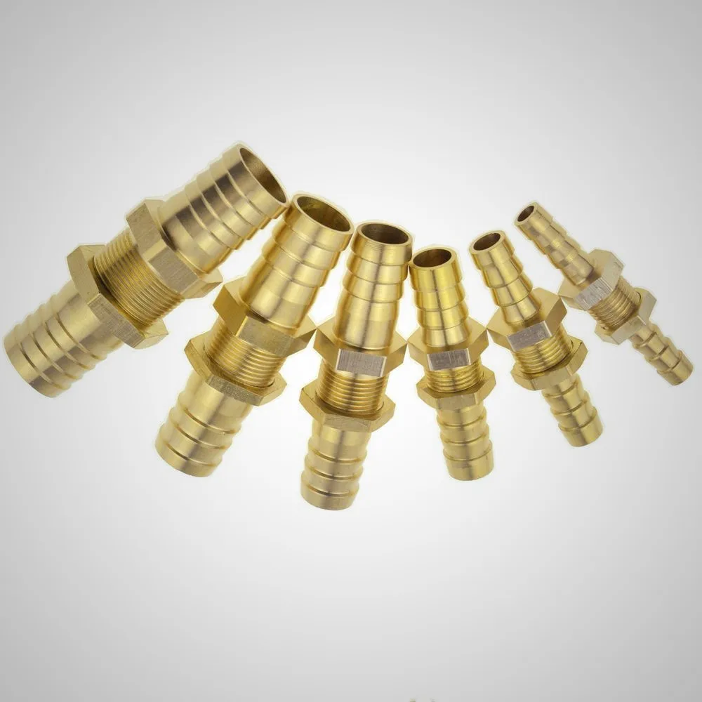 

Pipe 6 8 10 12 14 16mm Hose Barb Bulkhead Brass Barbed Tube Pipe Fitting Coupler Connector Adapter For Fuel Gas Water Copper