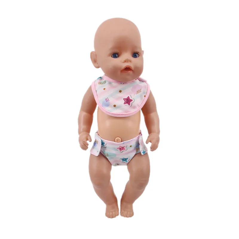 Cute Print Pop Burp Cloth Bibs For 18Inch American&43Cm Reborn Baby Doll Clothes Accessories Our Generation Girl's Toys Gift 4