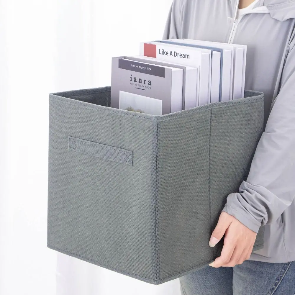 Simple Non Woven Fabric Cube Storage Box Foldable Large Capacity Square Storage Box without Lid Cabinet Drawer Organizer Nursery 3