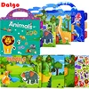 New Children Reusable Scene Cute Stickers DIY Puzzle Sticker Games Books Cartoon Animal Learning Cognition Toys For Kids Gift 1