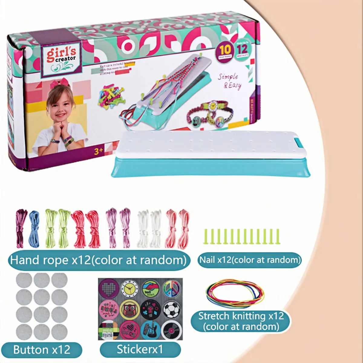 Friendship Bracelet Making Kit DIY Handmade Toys Craft Set for Girls