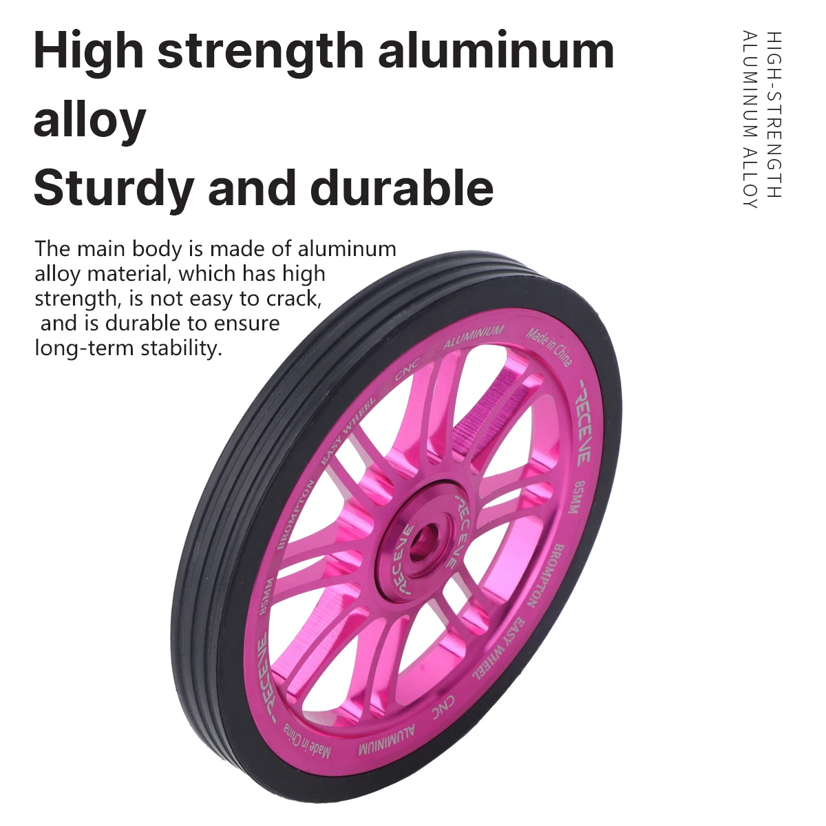 RECEVE 85MM Folding Bike Easywheel Bicycle Large Easy Wheel Aluminum Alloy Modified Sealed Bearing Pushing Wheels For Brompton