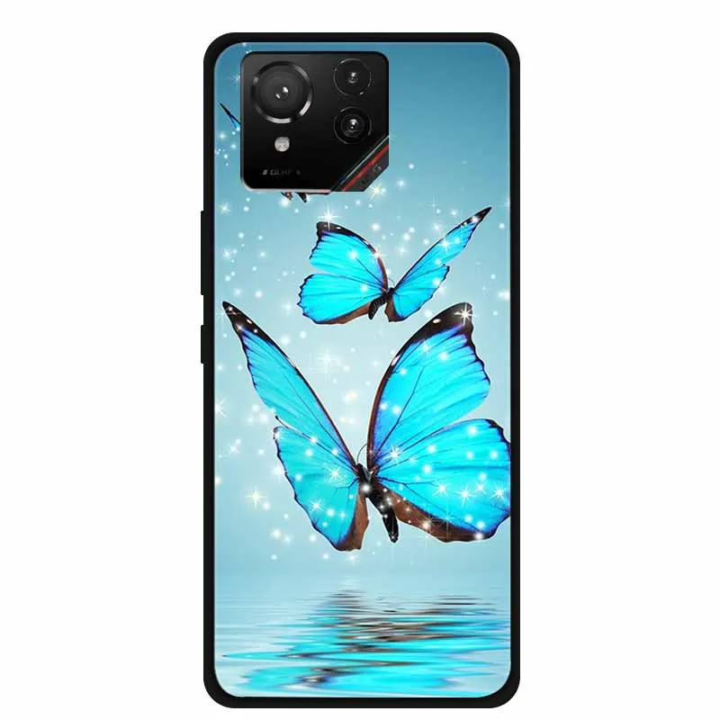 Cartoon Printed Soft Black Silicone Phone Case