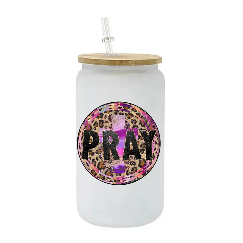 2PCS/lot New Religious Christian 3D UV Dtf Decals Transfer Sticker Love Like Jesus UV Decals for Cold Cup (not full wrap)