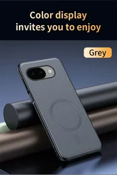 Magnetic Leather Shield Phone Case in Black - Google Pixel 10A (GRAY)