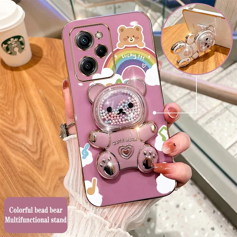 Rainbow Raccoon Holder Plating Phone Case Cover