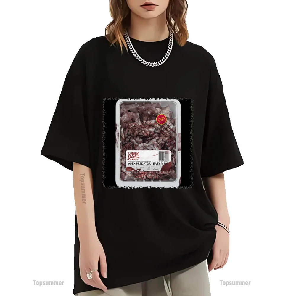 Apex Predator - Easy Meat Album T Shirt Napalm Death Tour T-Shirt Vintage Harajuku Magliette Oversize Magliette Con Stampa Grafica