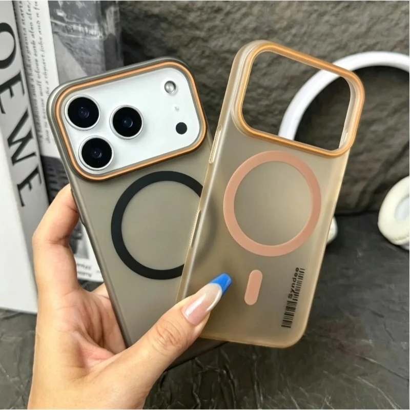 MagSafe Compatible Matte Hard PC Shockproof Phone Case with Wireless Charging and Bumper Protection
