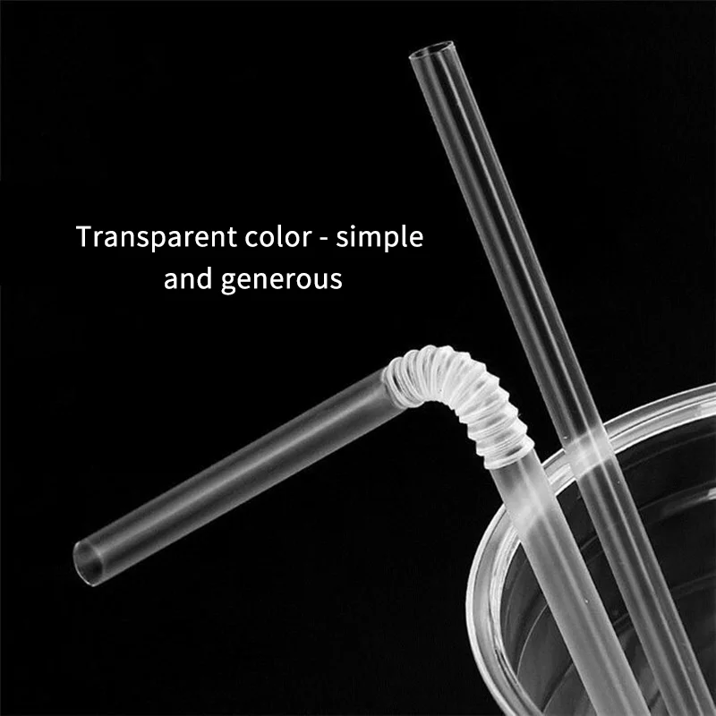 Transparent Drinking Straws Plastic Straws For Kitchenware Bar Party Beverage Cocktail Drink Flexible Disposable 100Pcs