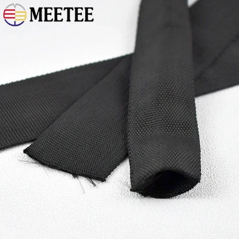 5/10 미터 Meetee 20-50mm 관형 웨빙 스트랩 더블 레이어 폴리 에스터 중공 리본 DIY 가방 의류 배낭 봉제 액세서리