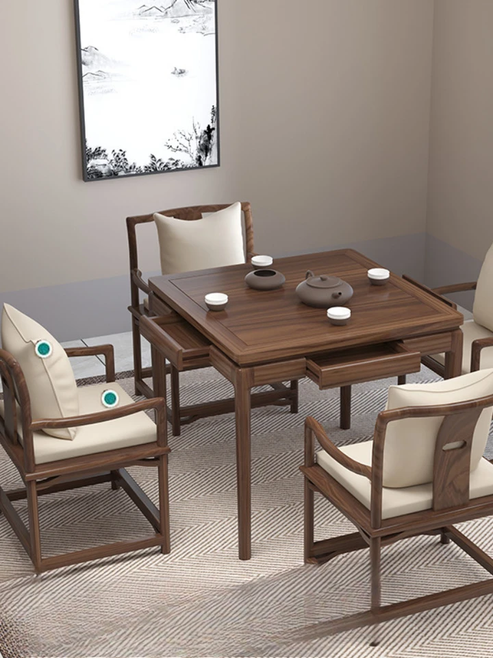 無垢材の四角い中国風テーブル,古いニレ,8人の不滅のティーテーブル