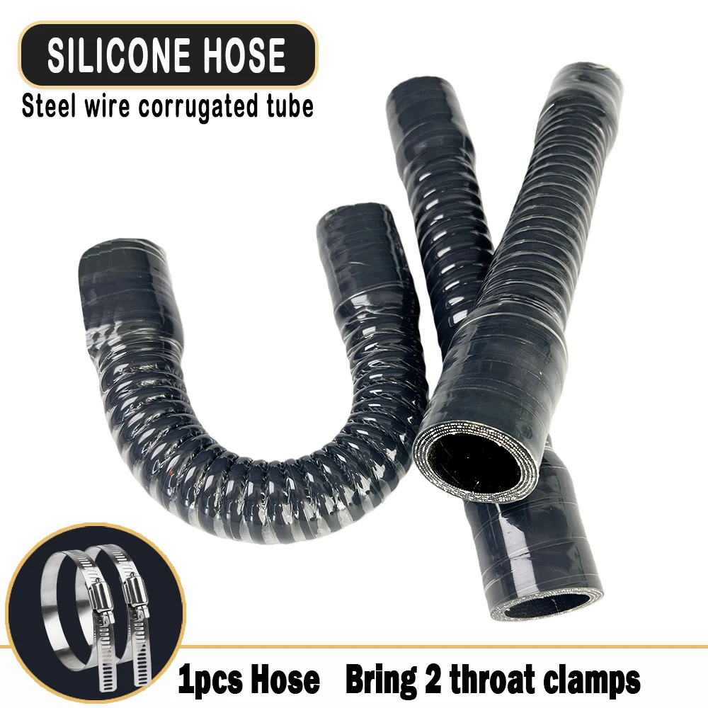 ท่อซิลิโคนอเนกประสงค์แบบยืดหยุ่น ขนาด 16~90 มม. พร้อมลวดเหล็กในตัว สำหรับระบบน้ำหม้อน้ำ ท่อไอดีรถยนต์ และท่ออินเตอร์คูลเลอร์ 1