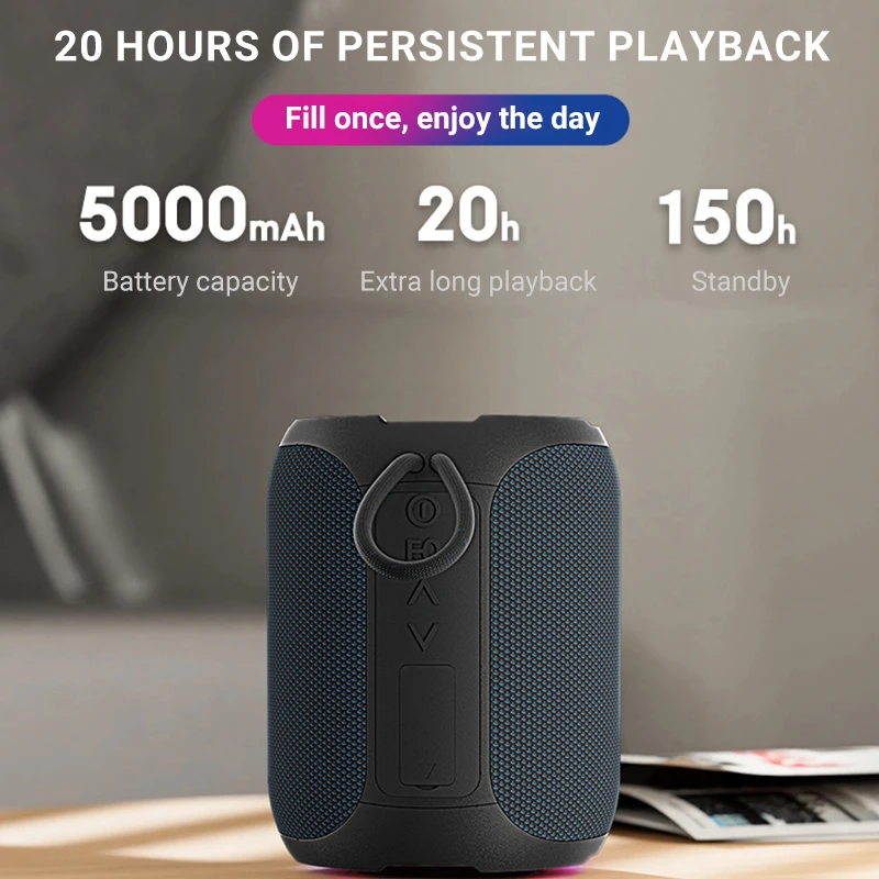 

Портативный Bluetooth-динамик, 40 Вт, 360 градусов, стерео сабвуфер, IPX7, водонепроницаемый, с подсветкой, поддержка TF, TWS, беспроводной динамик