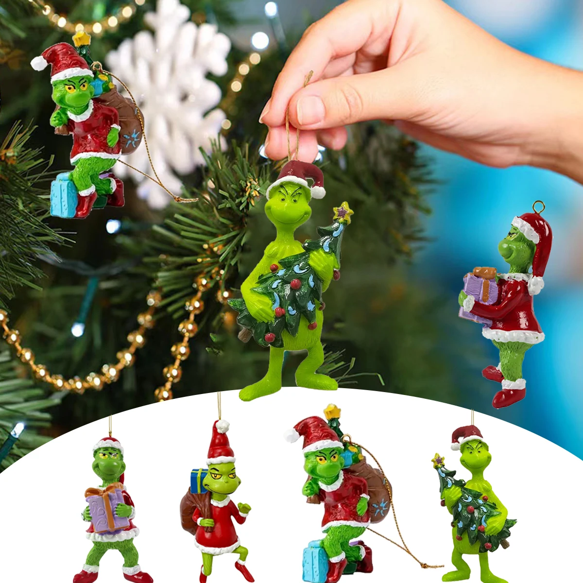 Christmas Decoration Grinch Resin Ornaments Christmas Tree Hanging