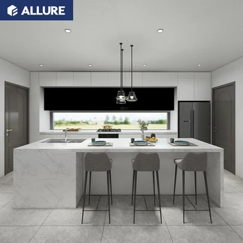 ชุดครัวสำเร็จรูป Allure Curved ทันสมัย เฟอร์นิเจอร์ครัวทันสมัย ครบชุด สไตล์ยุโรป กระจก มินิมอล ปรับแต่งได้ ทนทาน 2