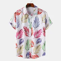 Men's Casual Fashion Hawaiian Beach Vacation Printed Short Sleeve Shirt Summer Loose Beach Oversize Top Men's Shirts For Boys 1