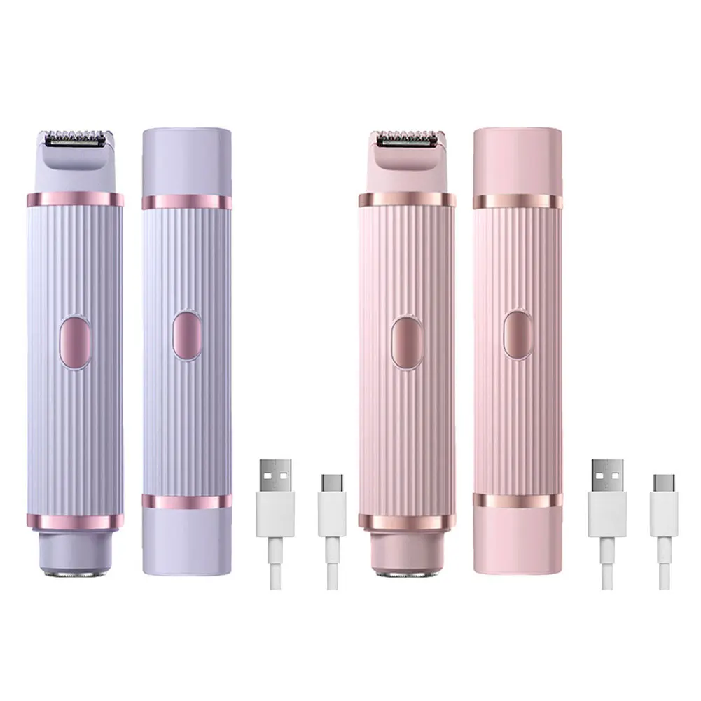 Body Shaver 2 in 1 Pubic Hair Trimmer Rechargeable Waterproof Hair Removal Razor for Women electric shaver body hair trimmer hair removal tool