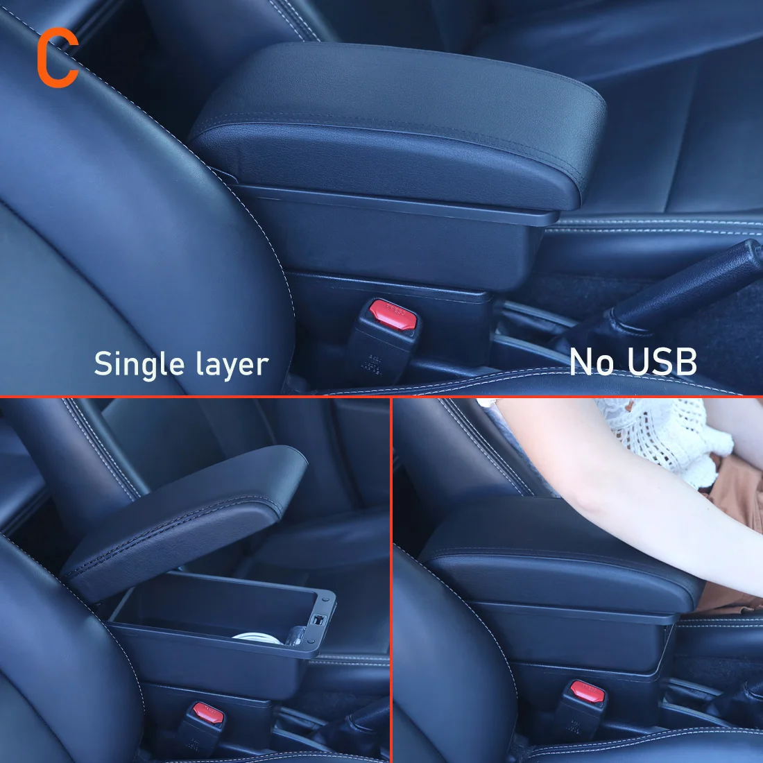 현대 i20 암레스트 박스 차량 수납 박스 자동차 액세서리 내부 부품 세부 정보 개조 부품 센터 간편 설치