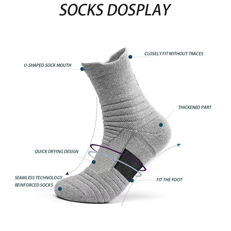 3Pairs Anti-slip Fußball Männer Frauen Baumwolle Socke Kurze Lange Röhre Fußball Basketball Sport Atmungsaktive Deodorant_voghion.com