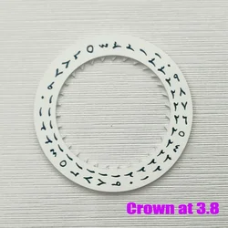 White Date Week Wheel with Arabic Dial for Automatic Movement, Crown at 3 o'clock (Date Wheel 3.8H)