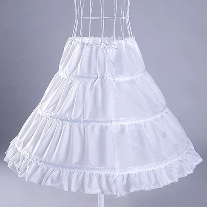 

Girls Tutu Skirts White Petticoat 3 Hoops For Children Elastic Underskirt For Kids Princess Tulle Party Skirts