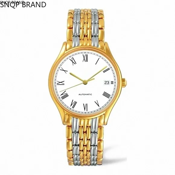 

Luxuxyr New Automatic Self Wind Watch for Men Mechanical Watches Stainless Steel Bracelet Silver Yellow Gold White Rome Dial