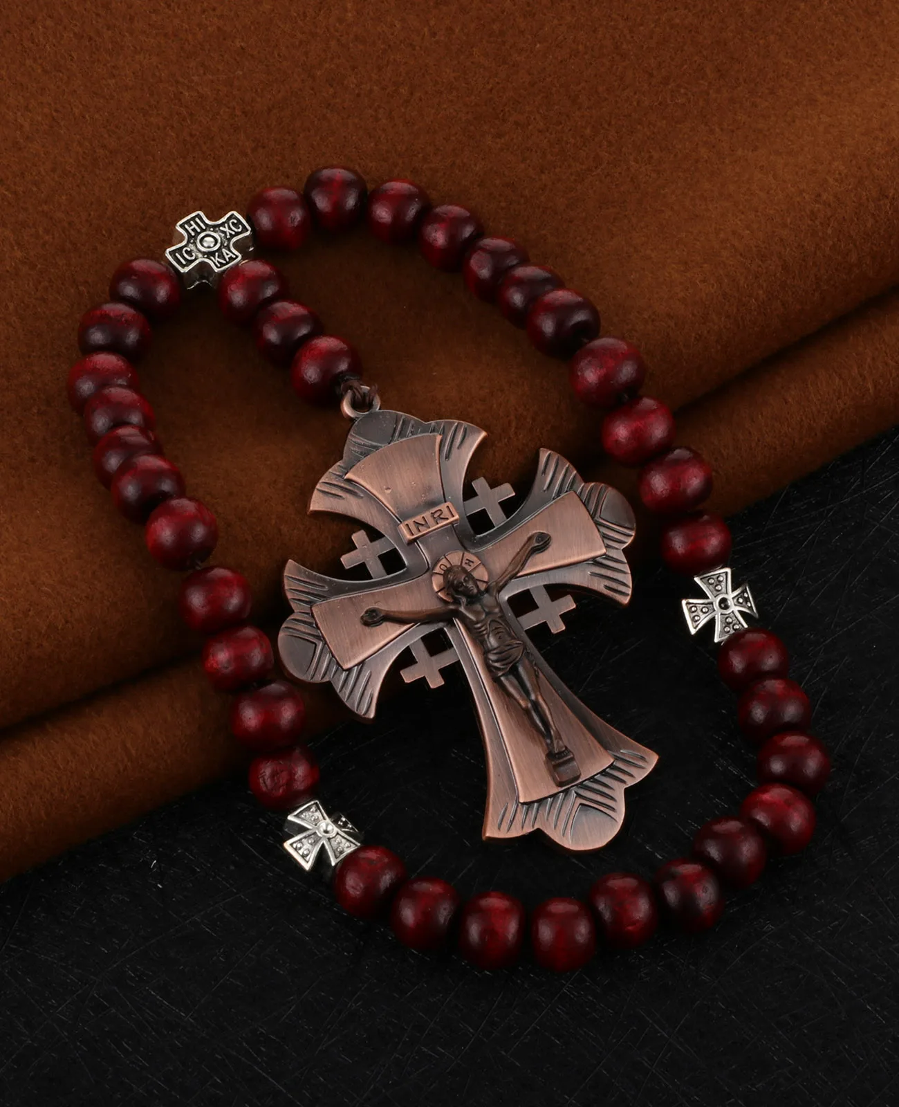 INRI Jerusalem Cross Pocket Rosary 1