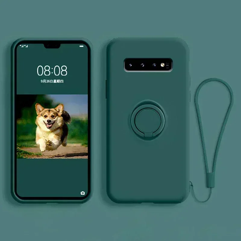 Funda de silicona suave para Samsung Galaxy S10 Plus, S21, S20 Ultra, 5G, S, Note 20, 9, 10, S9, S8, S10E, S10Plus, soporte de anillo