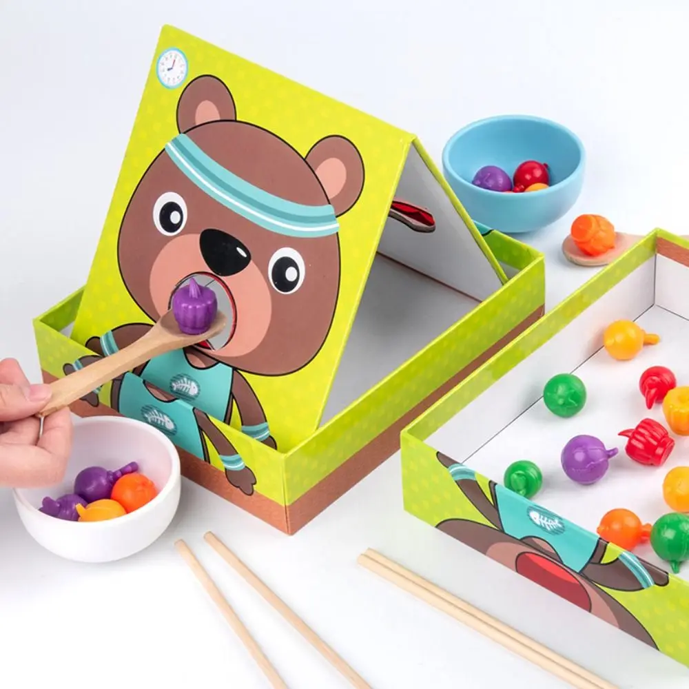 Food Feeding Simulation Feeding Game Simulation Role Play Pretend Food Set Early Education Spoon Wooden Feeding Toy Kids Gift