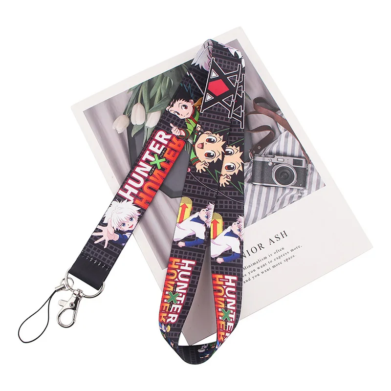 Anime-Inspired Hunter Lanyards & Card Set with Cute Badge and Keychain Accessory