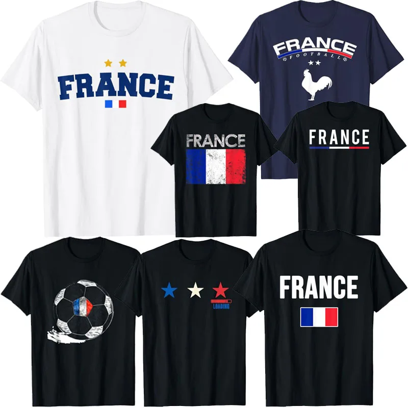 Maillot de football France Feel, T-shirt de fierté française, Vêtements de football deux étoiles, Troisième chargement, Fan de football français, Maillot d'équipe de sport