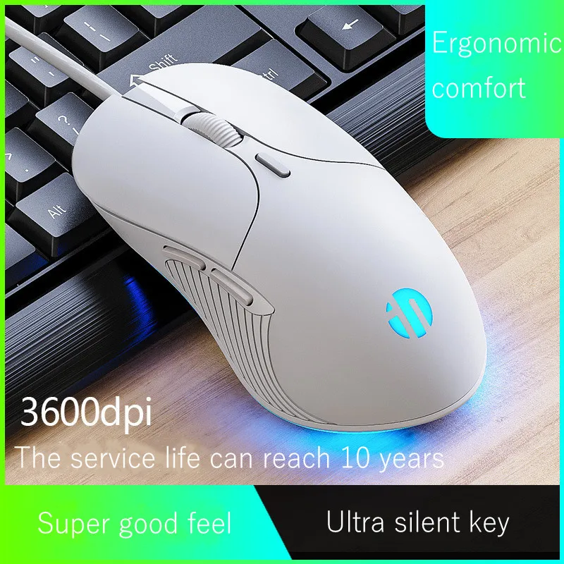 Mouse Ergonomic comfort Profession Wired Gaming Mouse 6 Buttons 3600DPI LED Optical USB Computer Mouse Gamer Mice OptoElectronic 