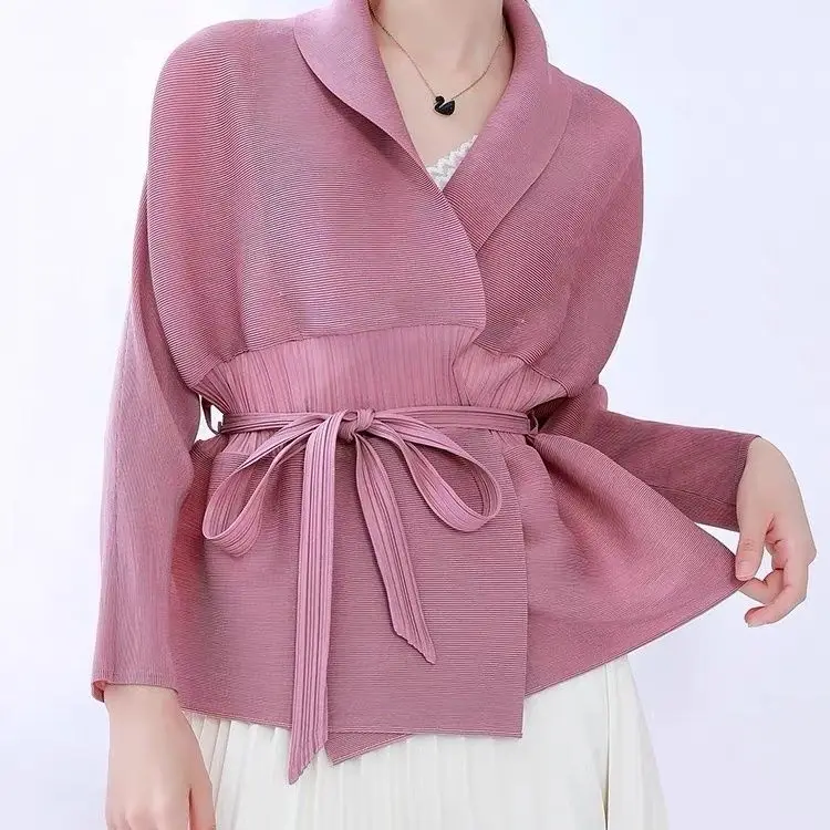2024 Autumn New Coat Women's High end Lace up Long sleeved Cardigan Top  women blazers and jackets