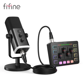 FIFINE Gaming Audio Set Microphone/Mixer/Headset for Streaming Podcasting,Podcast Set for Youtube/OBS/Tiktok/X/VK - AM8/H9/SC3 1