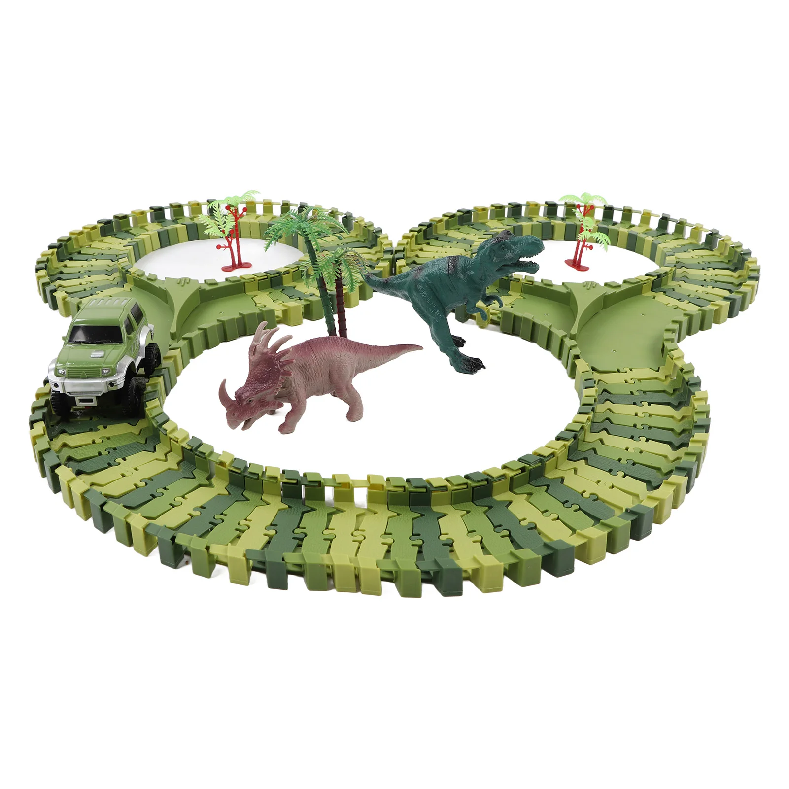 Dinosaur Race Track Car Toys DIY Flexible Tracks Electric Dinosaur Rail Truck Gift For Boys Girls Easy To Assemble