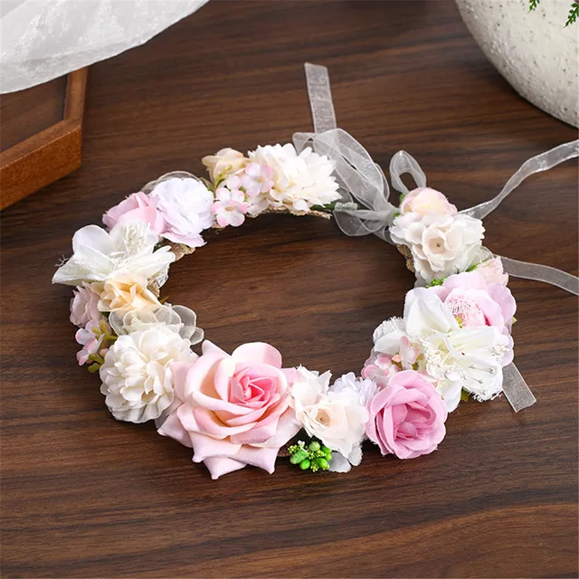 Flower Garland Ribbon Girl Hairpiece 4 colors Arabesque Life