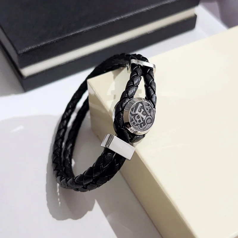 PJS Luxury MB Urban Spirit Serie Bracelet Stainless Steel Lanyard Buckle Special Edition Black Smooth Mirror Classic With Box