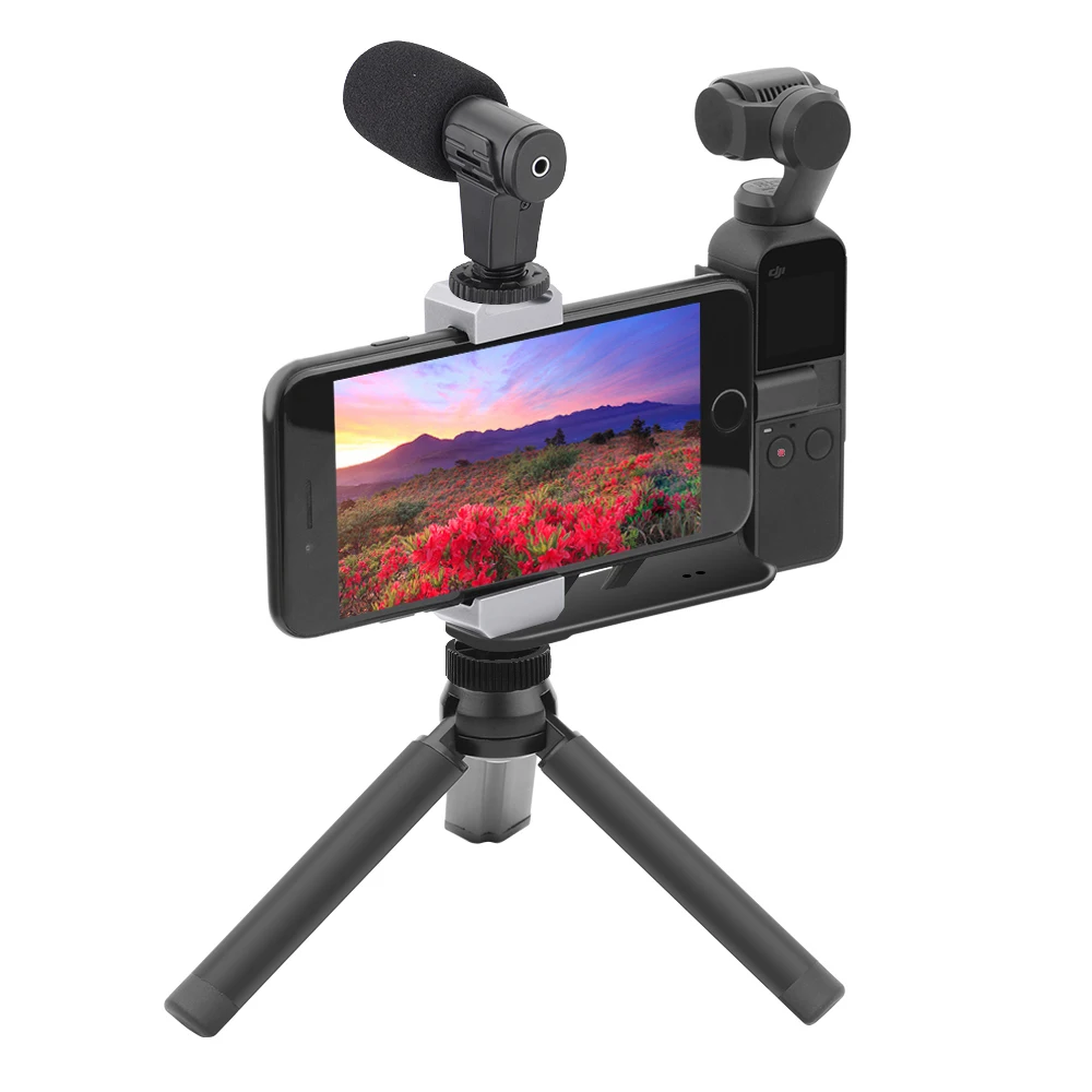 

Tripod Foldable Handheld Gimbal Camera for DJI Osmo Pocket/Pocket 2 Accessories Foldable Phone Holder Adapter Clip Selfie Mount