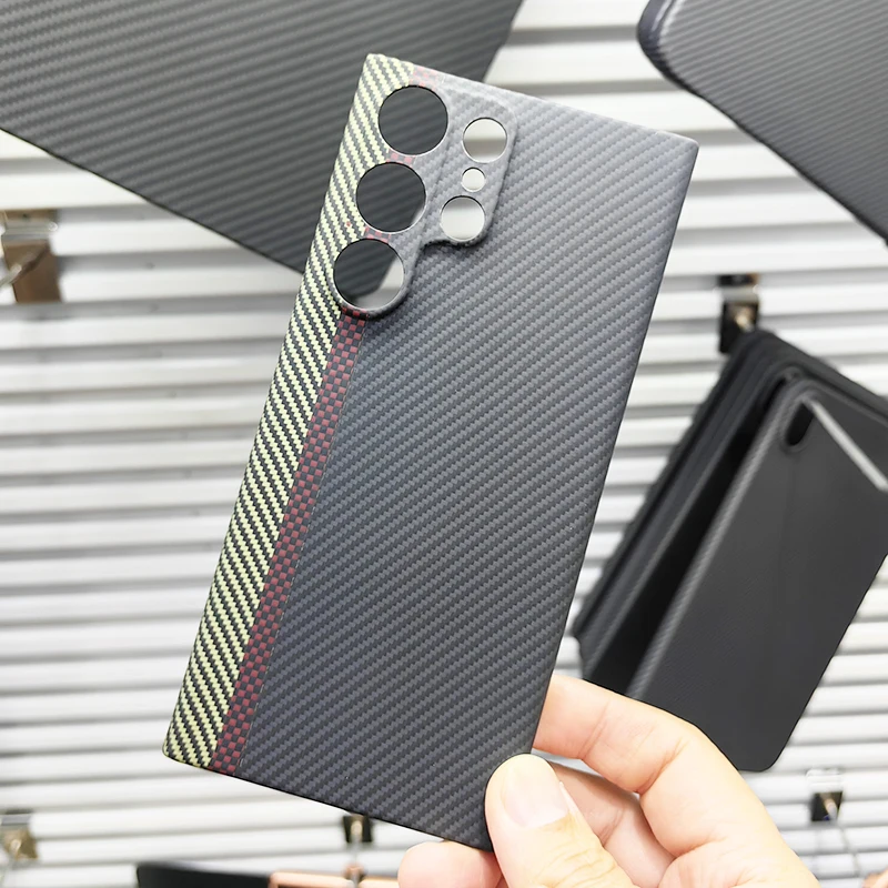 

ZXKE Carbon Case For Samsung Galaxy S23Ultra Hard Cover Ultralight Ultrathin 600D Aramid Fiber Protective Shell