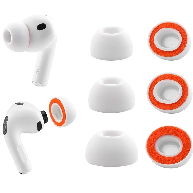 Memory Foam Ear Pads with Silicone Ear Covers - Replacement Eartips