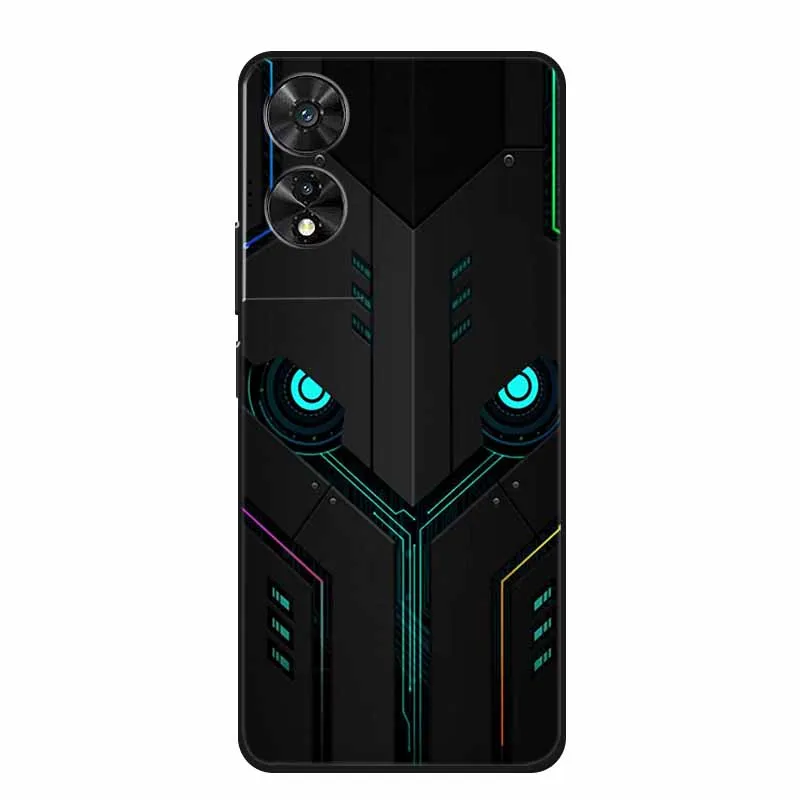 Black Geometric Silicone TPU Phone Case - Soft Back Cover Shield