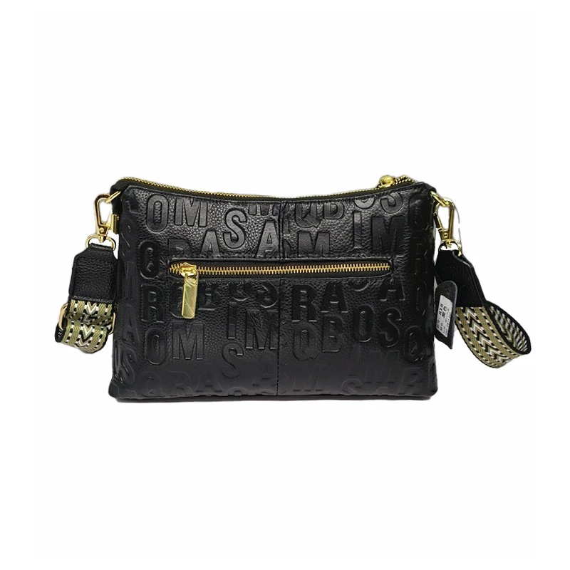 Letters Embossing ,Real Skin Shoulder Bag, 100% Natural Cowhide,Fashion Messenger Bag,Women Genuine Leather Crossbody Bag,D340