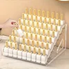 7-Layer Trapezoidal Nail Polish Display Rack Transparent Acrylic Lipstick Eye Shadow Nail Desktop Cosmetics Storage Rack 2
