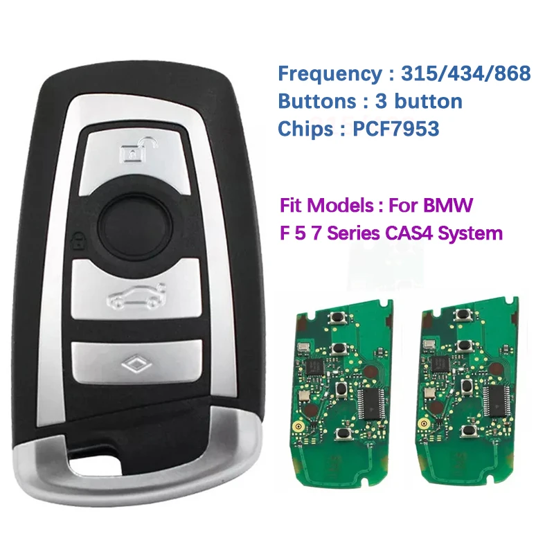 CN006046 Aftermarket 4 Button Smart Key For BMW F 5 7 Series  F01 F02 F03 F04 F11 F07 315/434/868Mhz CAS4 System Car Remote