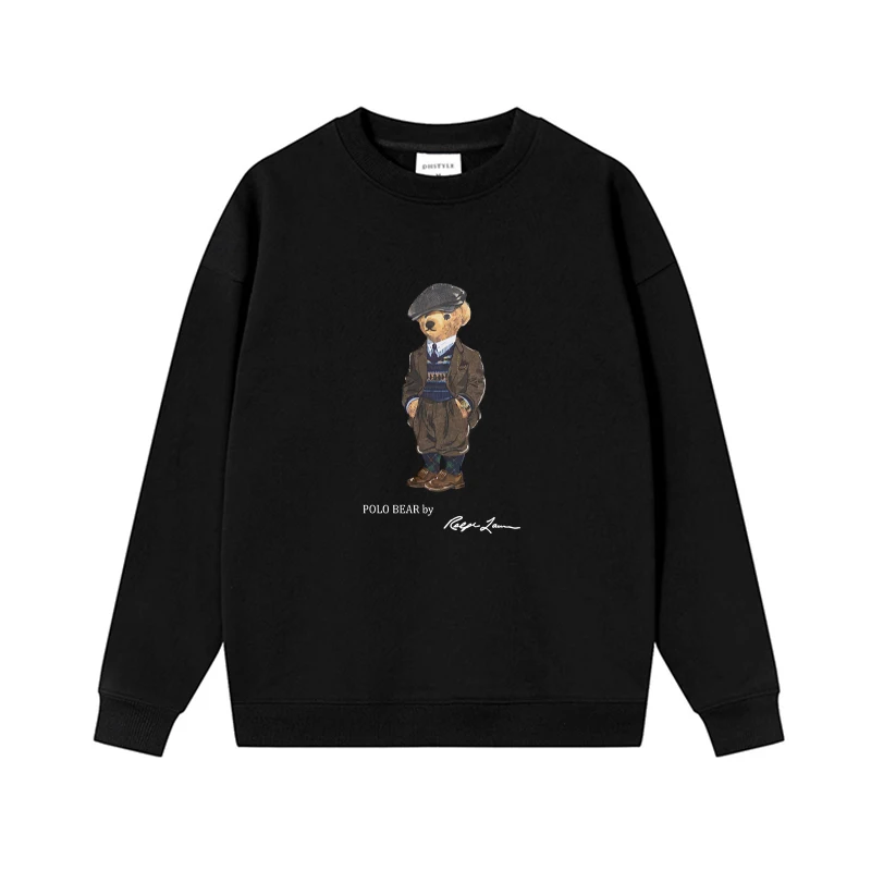 

Повседневные толстовки для влюбленных из 100% хлопка с оригинальным принтом мишки тедди, Женский Длинный свитшот с рукавом, мужской спортивный костюм, весна/осень